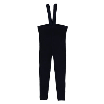 Lil Legs Navy Knit Basics Knit Suspender Leggings