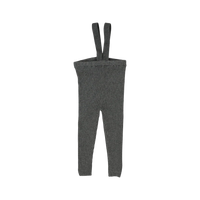 Analogie By Lil Legs Knit Long Suspender Leggings - Heather Grey