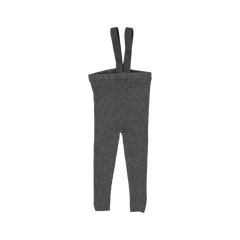Analogie By Lil Legs Knit Long Suspender Leggings - Heather Grey