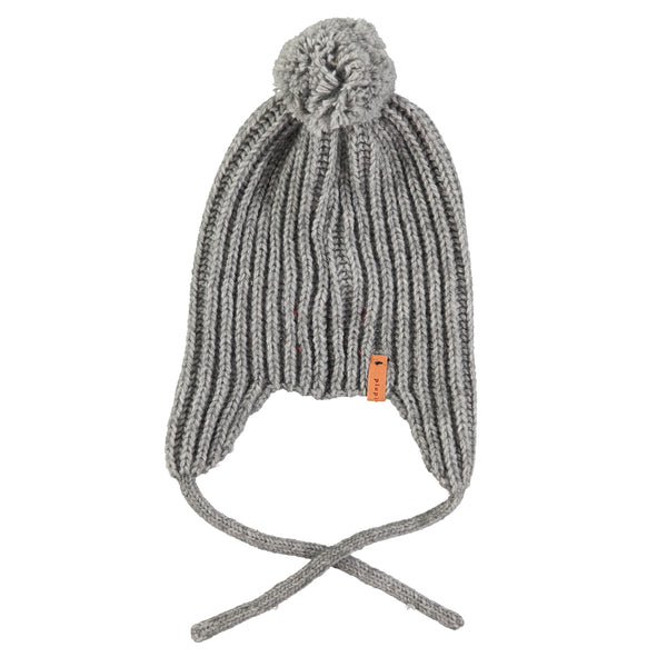 Piupiuchick Grey Knitted Baby Bonnet