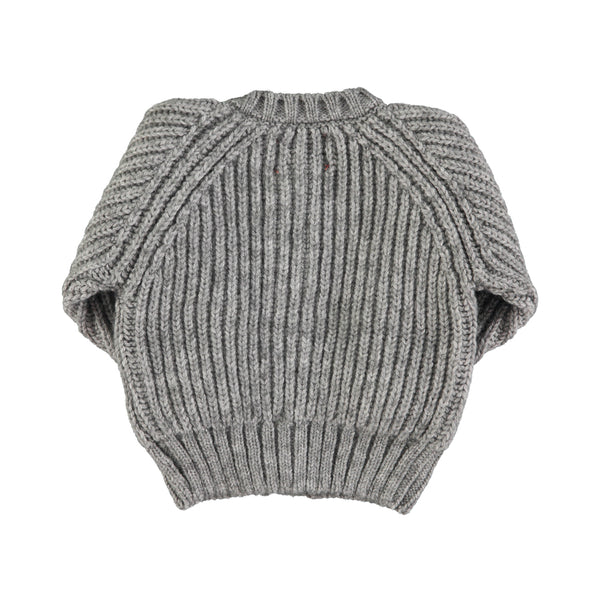 Piupiuchick Grey Knitted Baby Cardigan