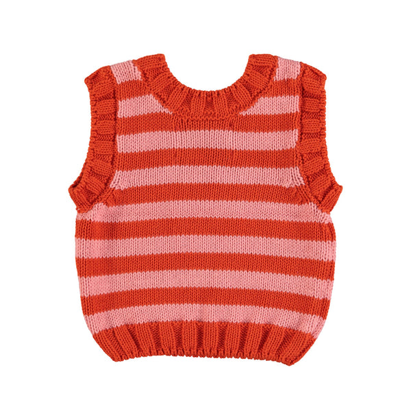 Piupiuchick Pink & Red Stripes Knitted Top
