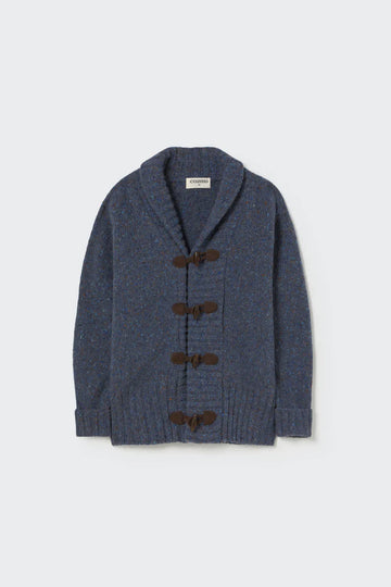 Little Cozmo Blue-Tweed Tricot Collor Cardigan
