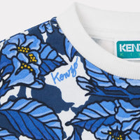 Kenzo Dark Blue Sweatshirt Dress Floral Print