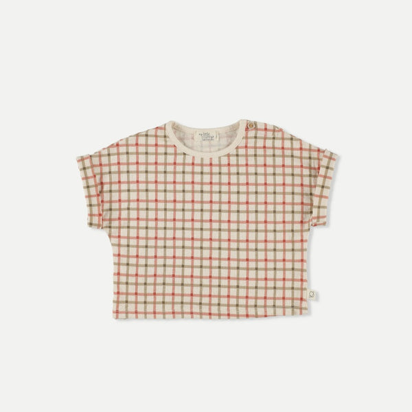 My Little Cozmo Pink Organic Crepe Check Baby T-Shirt