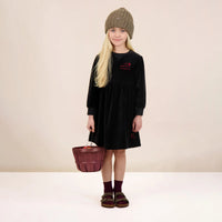 Analogie By Lil Legs Velour Dress Black