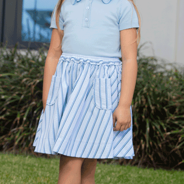 Coco Blanc Blue Linear Pocket Skirt