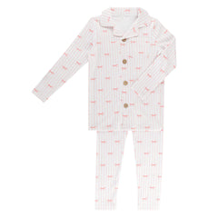 Little Label Pink Bow Print Grandpa Pajama