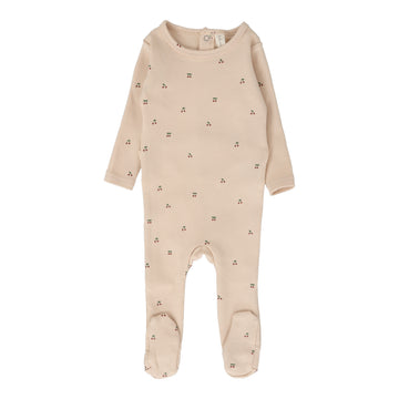 LILETTE  BY LIL LEGS  BY LIL LEGS PALE PINK BASE SCATTERED CHERRY FOOTIE