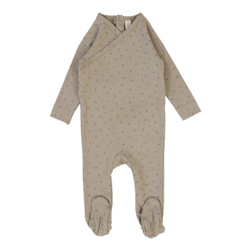 LILETTE  BY LIL LEGS TAUPE PRINTED WRAPOVER FOOTIE