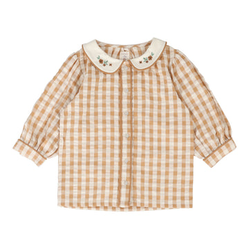 ANALOGIE BY LIL LEGS GOLDEN GINGHAM GIRLS SHIRT