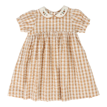 ANALOGIE BY LIL LEGS GOLDEN GINGHAM DRESS SHORT SLEEVE