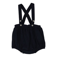ANALOGIE BY LIL LEGS NAVY SUSPENDER BUBBLE BLOOMER/SHORT