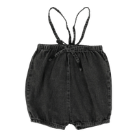 Analogie By Lil Legs DENIM SUSPENDER SHORTS - Black Wash