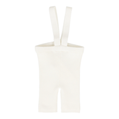 Analogie By Lil Legs Knit Short Suspender Leggings - White