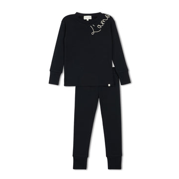 L'Amour Lou Black Rope Embroidered Pajama