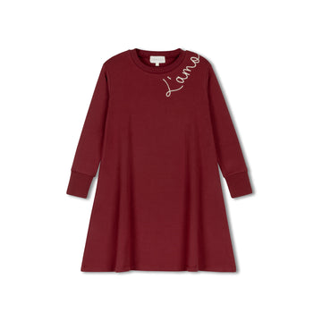 L'Amour Lou Deep Red Rope Embroidered Nightgown