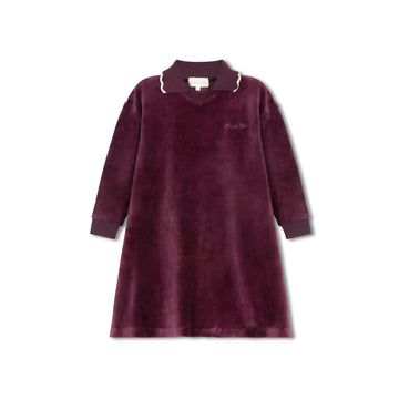 L'Amour Lou Deep Berry Velour Polo Nightgown