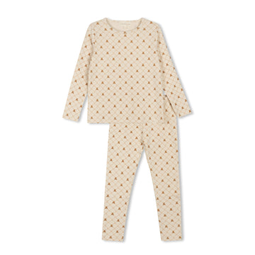 L'Amour Lou Boys Bear Grid Print Pajama