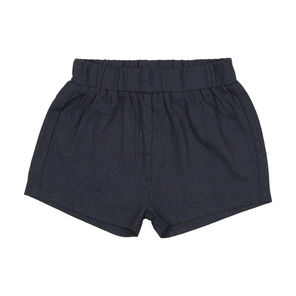 Analogie By Lil Legs Linen Pull On Shorts Off Navy