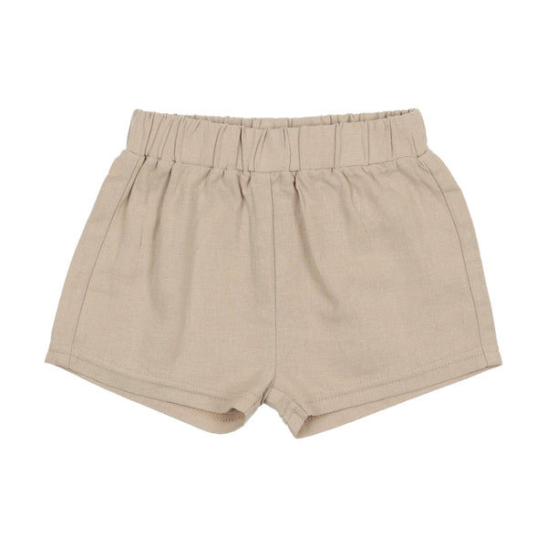 Analogie By Lil Legs Linen Pull On Shorts Taupe
