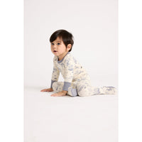 Little Parni Ivory/Navy Toile Pajamas- Large Print Stretchy (PJ66)
