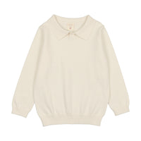 Analogie By Lil Legs Knit Polo Long Sleeve Cream