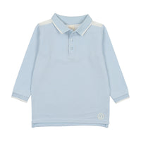 Analogie By Lil Legs Long Sleeve Polo Light Blue