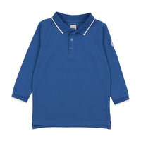 Analogie By Lil Legs Long Sleeve Polo Royal Blue