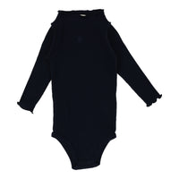 Lil Legs Ribbed Funnel Neck Onesie Black