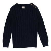 Analogie By Lil Legs Cable Crewneck Sweater Navy