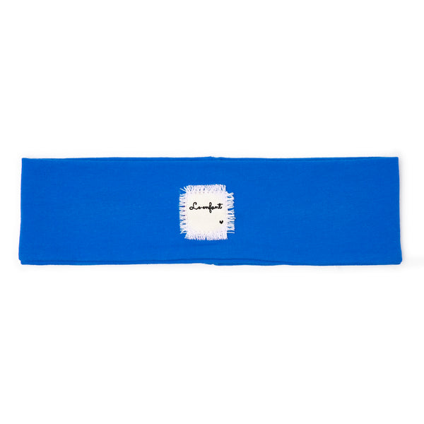 Le Enfant Royal Blue Raw Edge Logo Sweatband- FINAL SALE