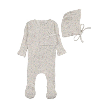 Bee & Dee Lemon Print Footie/Bonnet Girls Print