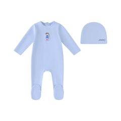 Minilabel Light Blue Fisherman Footie and Hat- Boys
