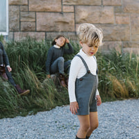 Analogie By Lil Legs Suspender Shorts Grey