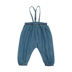 Analogie By Lil Legs DENIM SUSPENDER PANTS - DENIM TENCEL