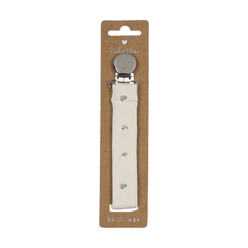 Lilette by Lil Legs Cream/Blue Accessory Bitsy Floral Pacifier Clip