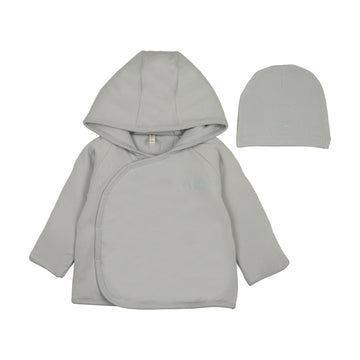 Lilette by Lil Legs Pale Blue Cotton Padded Solid Jacket