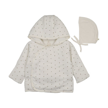 Lilette by Lil Legs Cream/Pink Cotton Padded Bitsy Floral Jacket