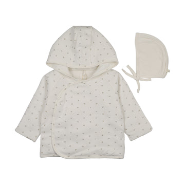 Lilette by Lil Legs Cream/Oat Cotton Padded Bitsy Floral Jacket