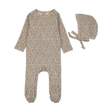 Lilette by Lil Legs Pink Cotton Sweet Liberty Print Footie Set