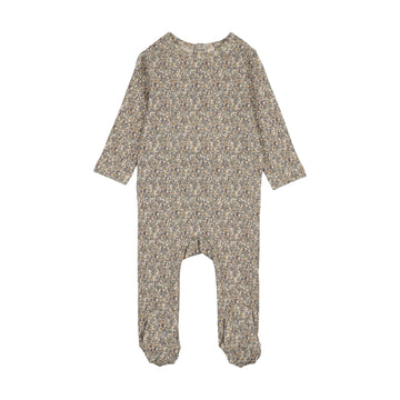 Lilette by Lil Legs Blue Cotton Sweet Liberty Print Footie