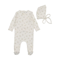 Bee & Dee Ivory Girls Little Bundles Footie/Bonnet