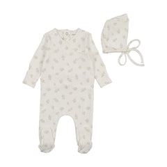 Bee & Dee Ivory Girls Little Bundles Footie/Bonnet