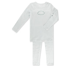 Little Label Light Blue Cloud Herringbone Pajama