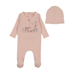 Bee & Dee Coral Pink Little Tot Parade Footie/Bonnet