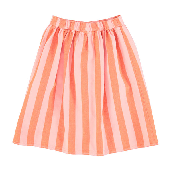 Piupiuchick Orange & Pink Stripes Knee Lenght w/ Front Pockets