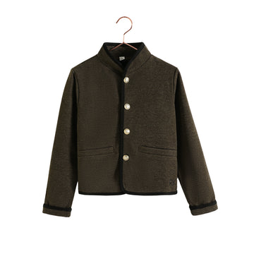 Retro Kid Lucas Gold Button Jacket - Brown/ Black