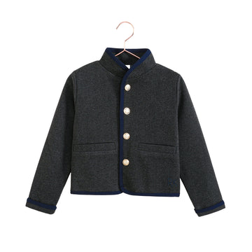 Retro Kid Lucas Gold Button Jacket - Gray/ Navy