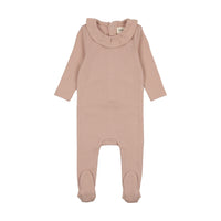 Mema Knits Pale Pink Girls Base Footie